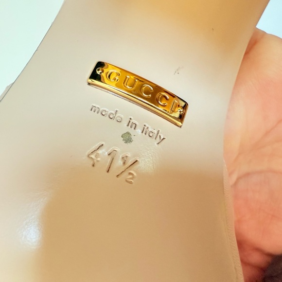 Gucci Rose Pink leather Baby Horsebit block heel 70mm open toe mules EU 41.5 - Picture 9 of 10